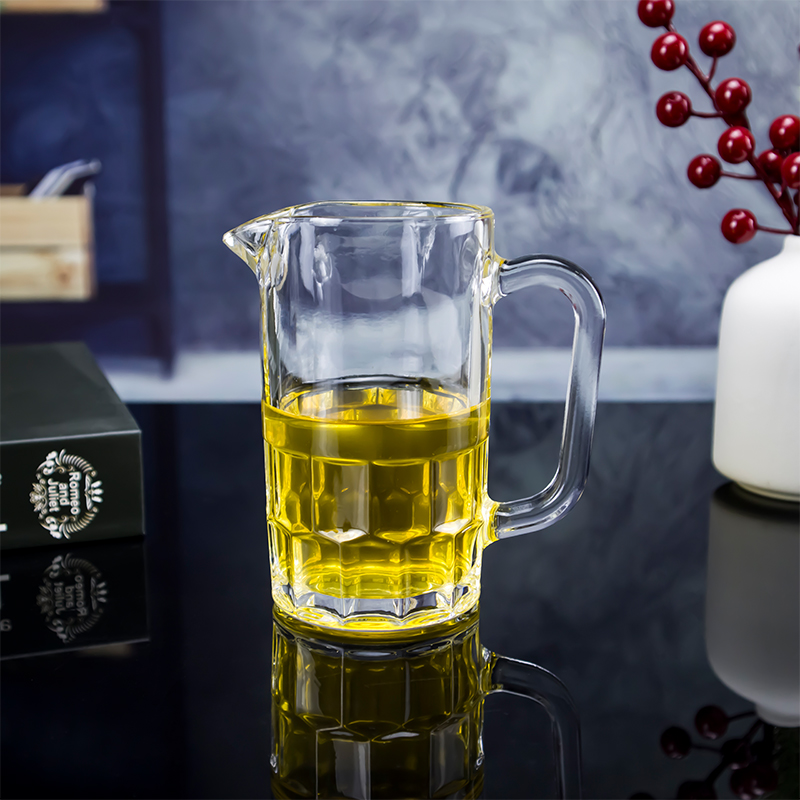 Glass Beer Mug Tea Water Juice Cup with Handle Transparent Clear