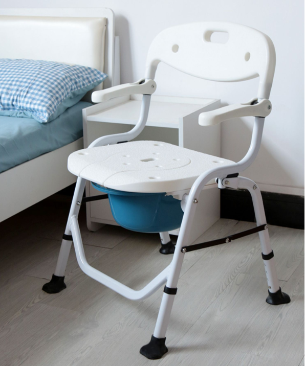 Toilet chair Household folding bath chair Toilet stool Pregnant women Toilet movable toilet