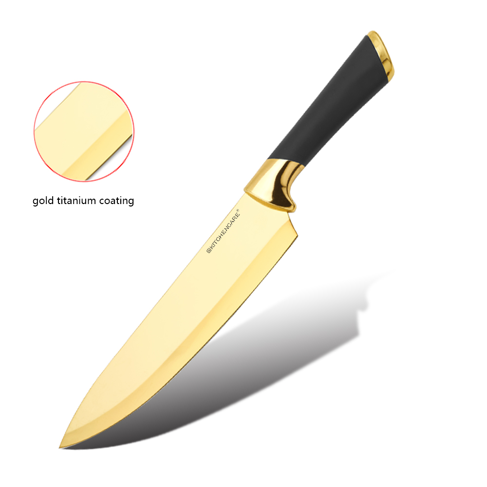 Hip-home hot selling stainless steel kitchen meat knife gold kitchen chef knives