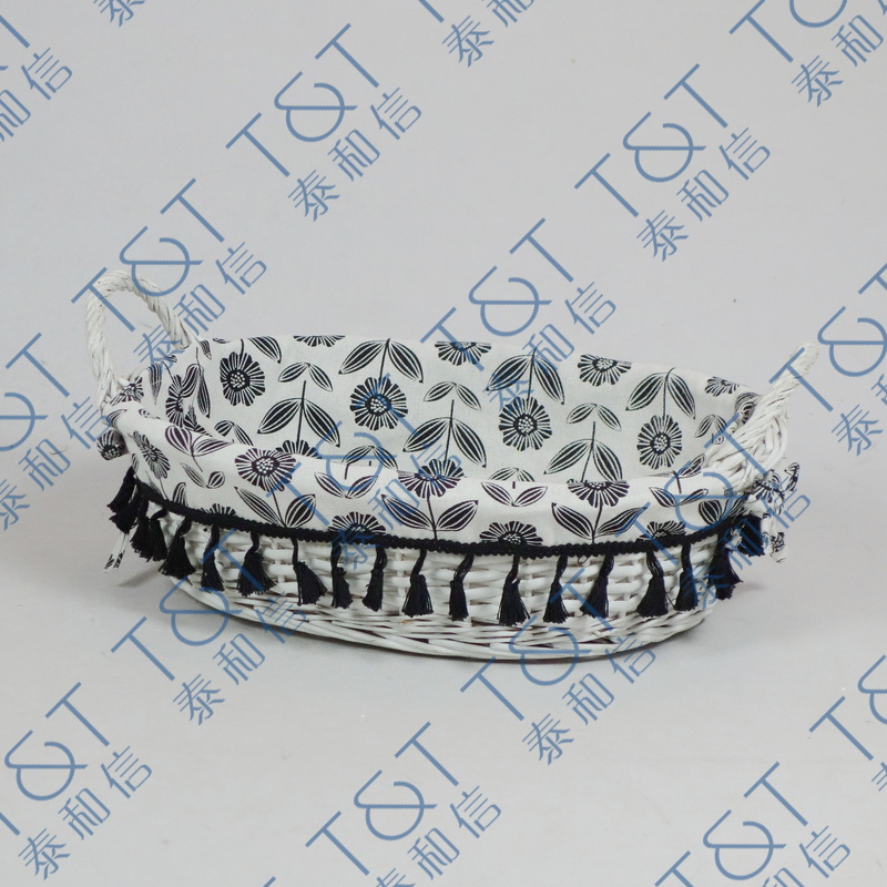 Stackable oval willow storage basket