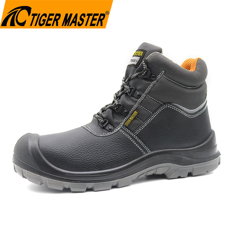 Anti slip pu sole prevent puncture steel toe industrial safety boots for men