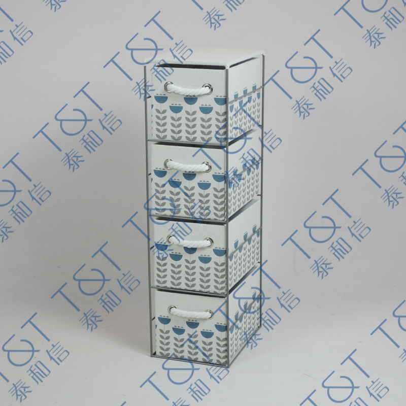 Fabric 4 drawer storage tower