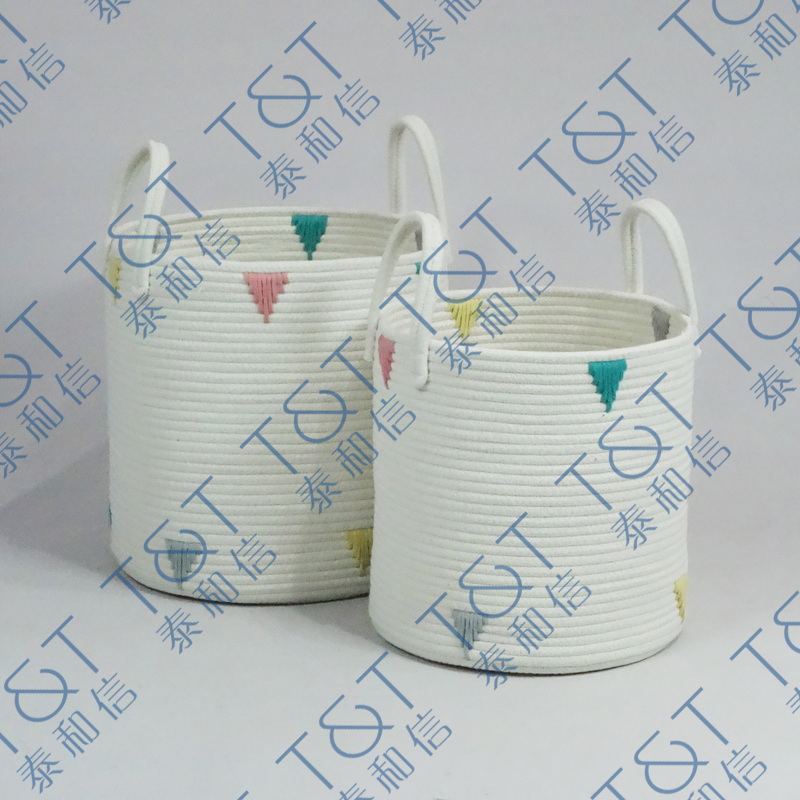 Set of 2 cotton rope basket