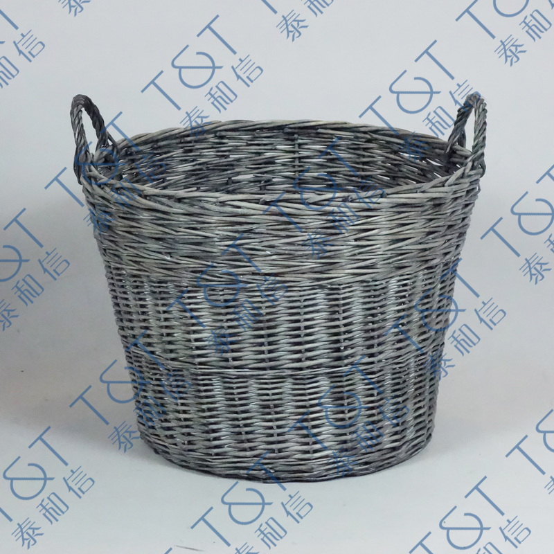 Stackable grey willow basket