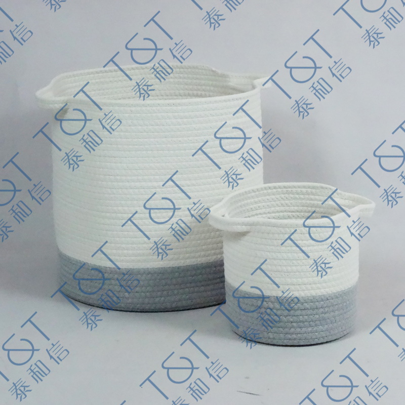 Set of 2 cotton rope basket