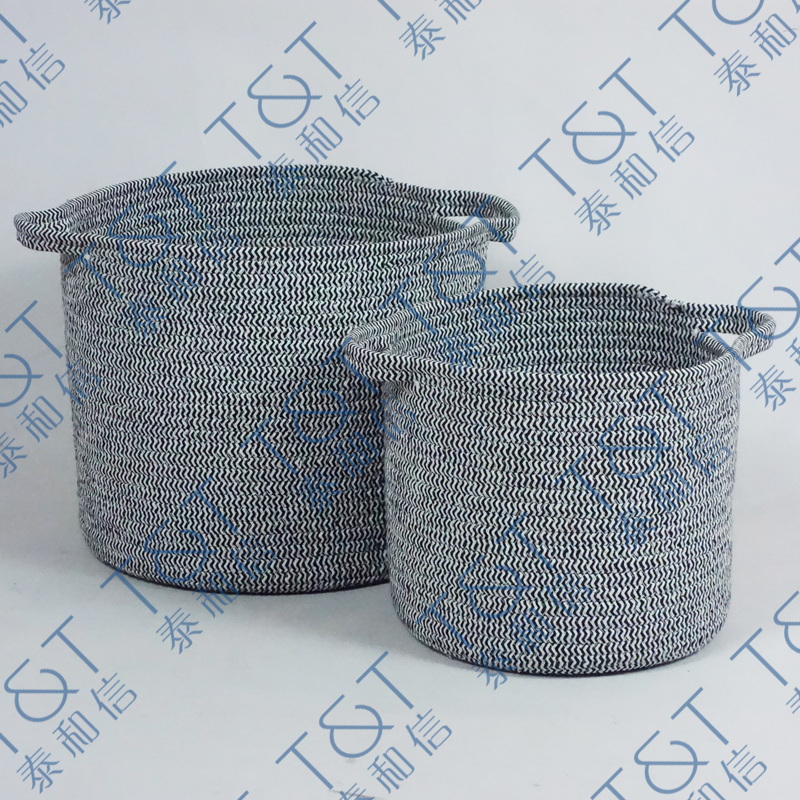 Set of 2 cotton rope basket