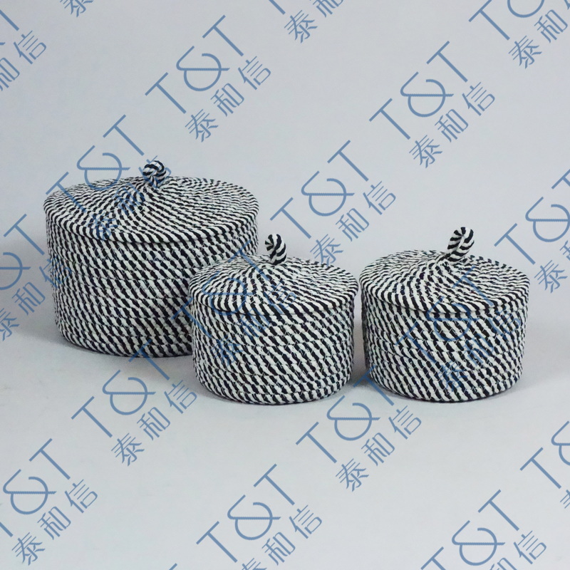 Set of 3 cotton rope basket