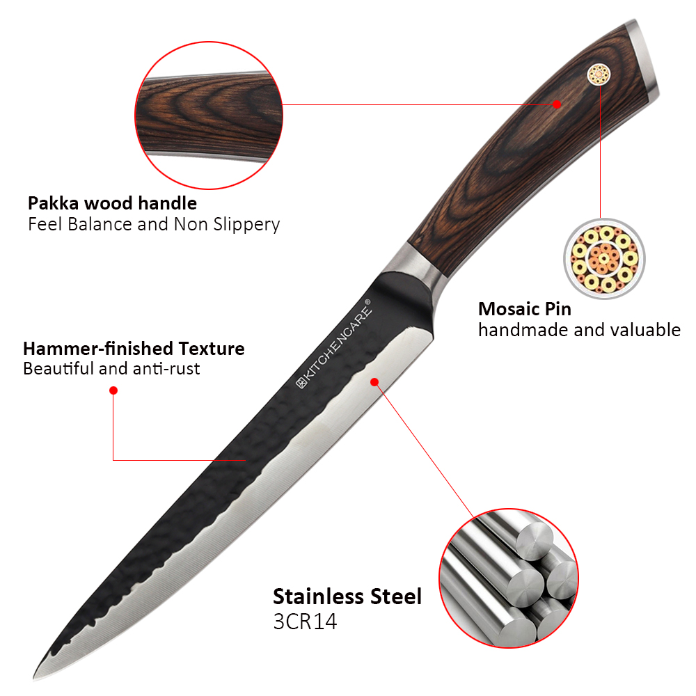 Hip-home new release stainless steel kitchen meat knife black hammer kitchen carving knives