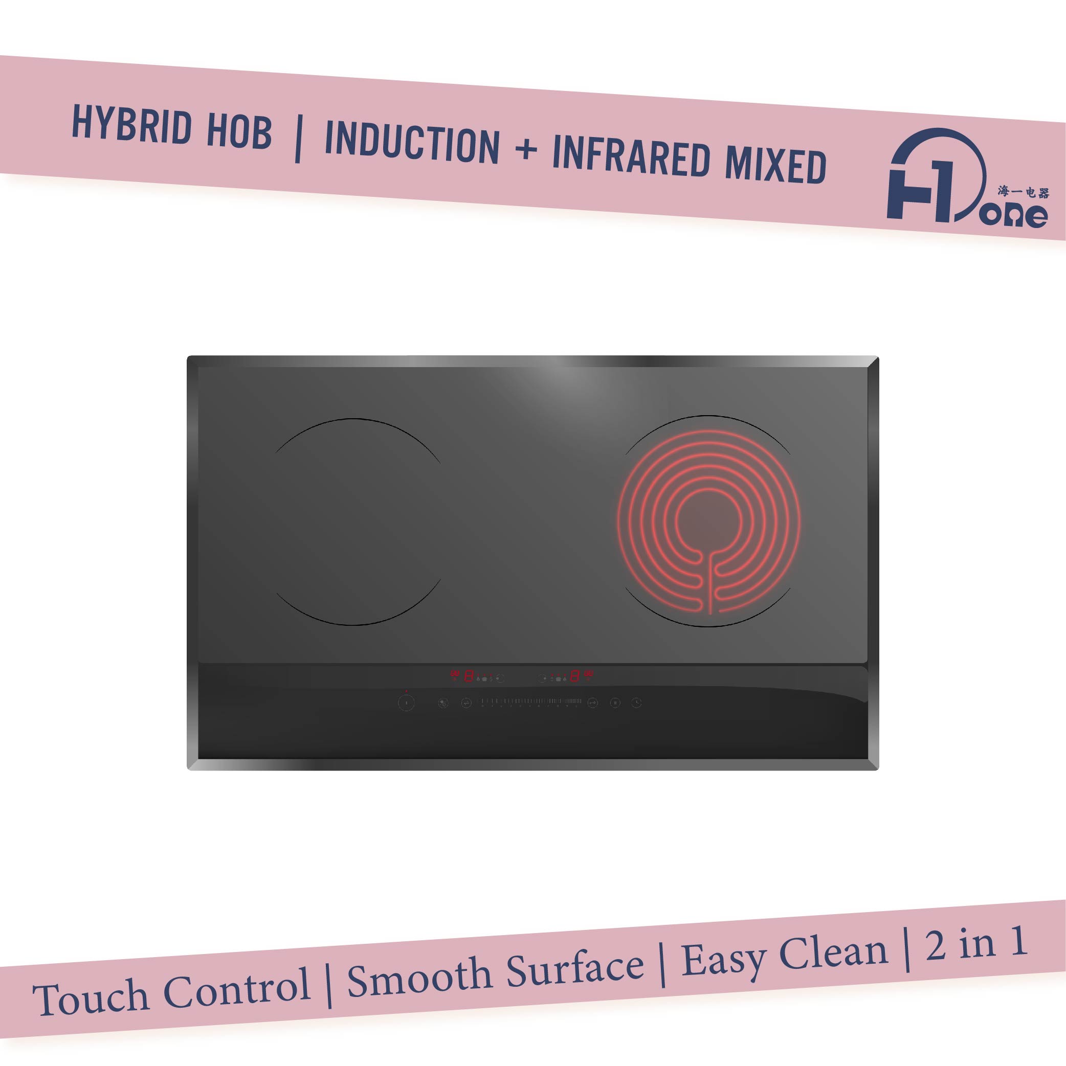 Vietnam Built-in Induction Cooker with 2 Burner One Induction and One Infrared