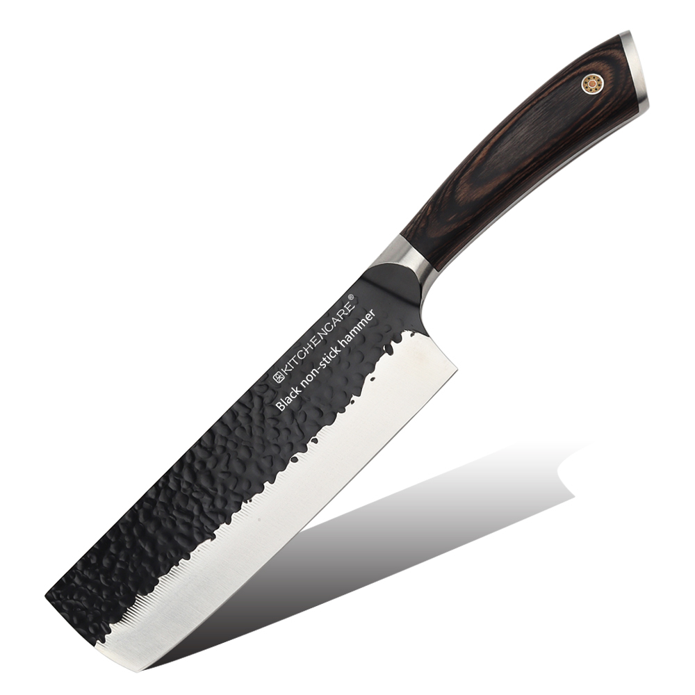 Hip-home hot selling kitchen vegetable knife black non-stick hammer kitchen nakiri knives