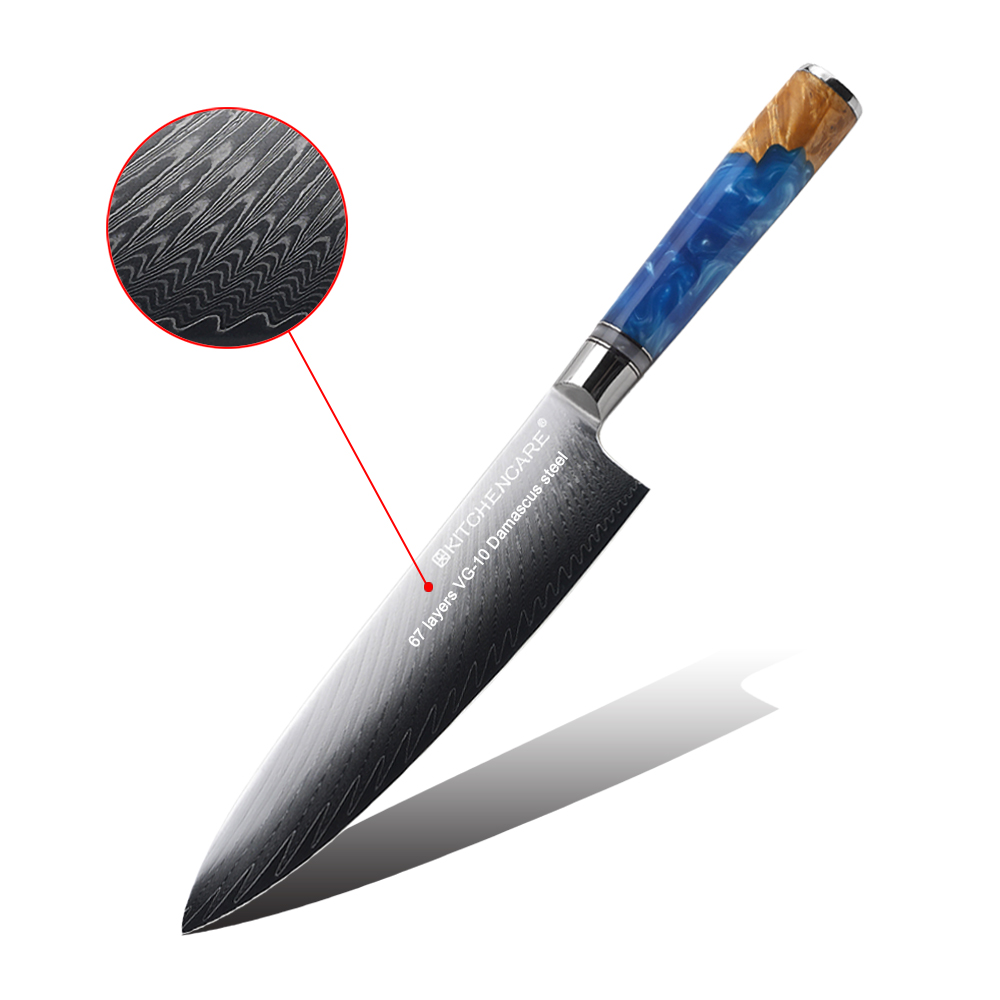 Hip-home hot selling Damascus steel kitchen meat knife wood handle kitchen chef knives