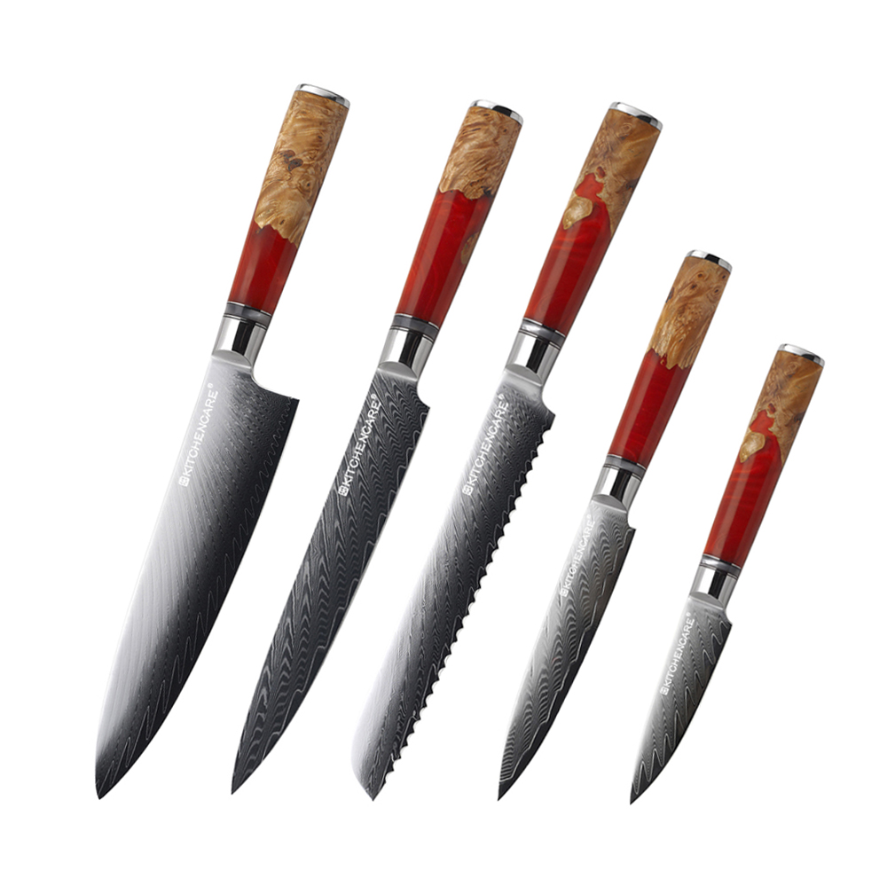 Hip-home hot selling kitchen vegetable knife Damascus steel kitchen 4pcs kitchen knife set