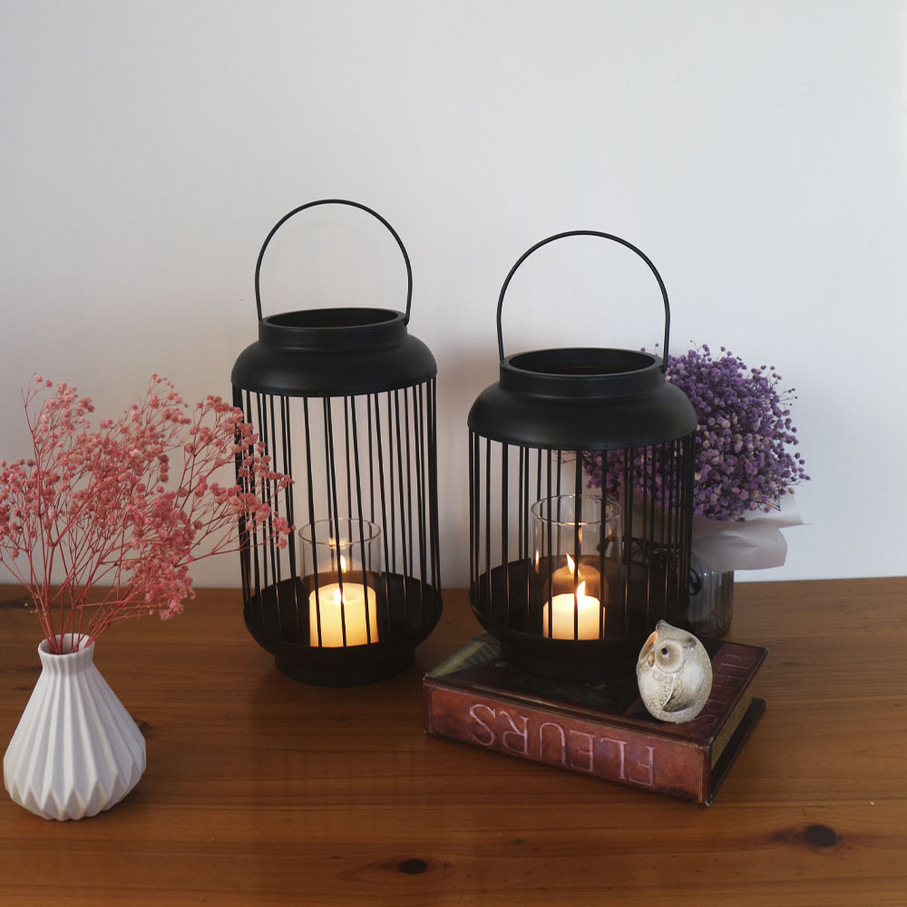 Metal lantern.