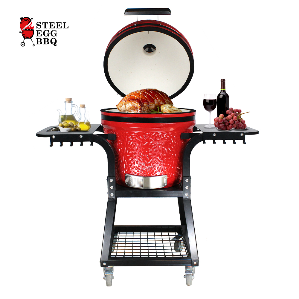SEB KAMADO Ceramic BBQ Grill Charcoal Pellet Smoker Egg Shape Pizza Oven for Outdoor Garden Kitchen