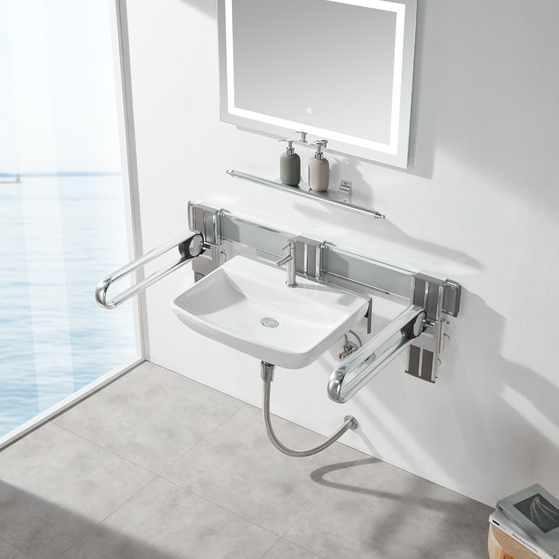 Horizontal,Height adjustable U shape support arm match with basin