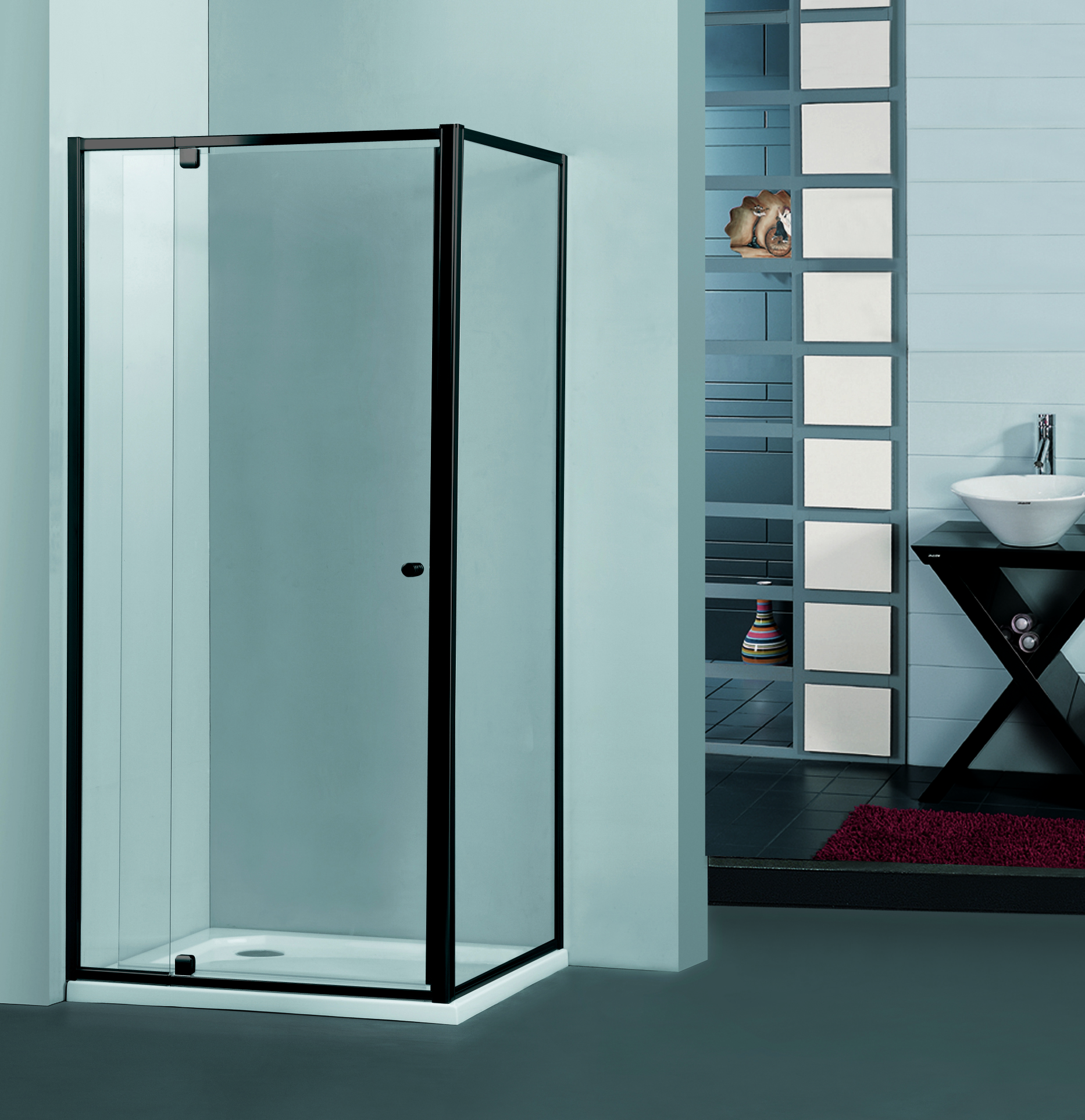 Gold shower screen adjustable shower enclosure
