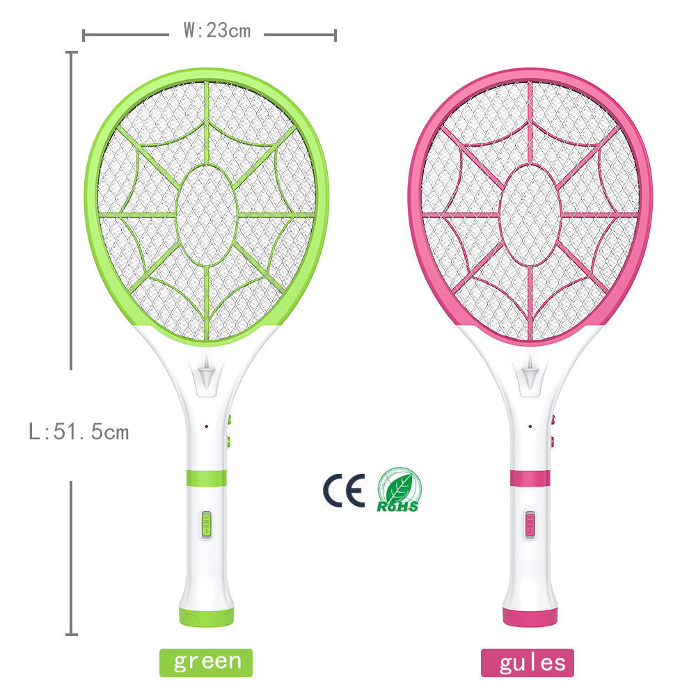 Rechargeable electric mosquito racket with torch detachable