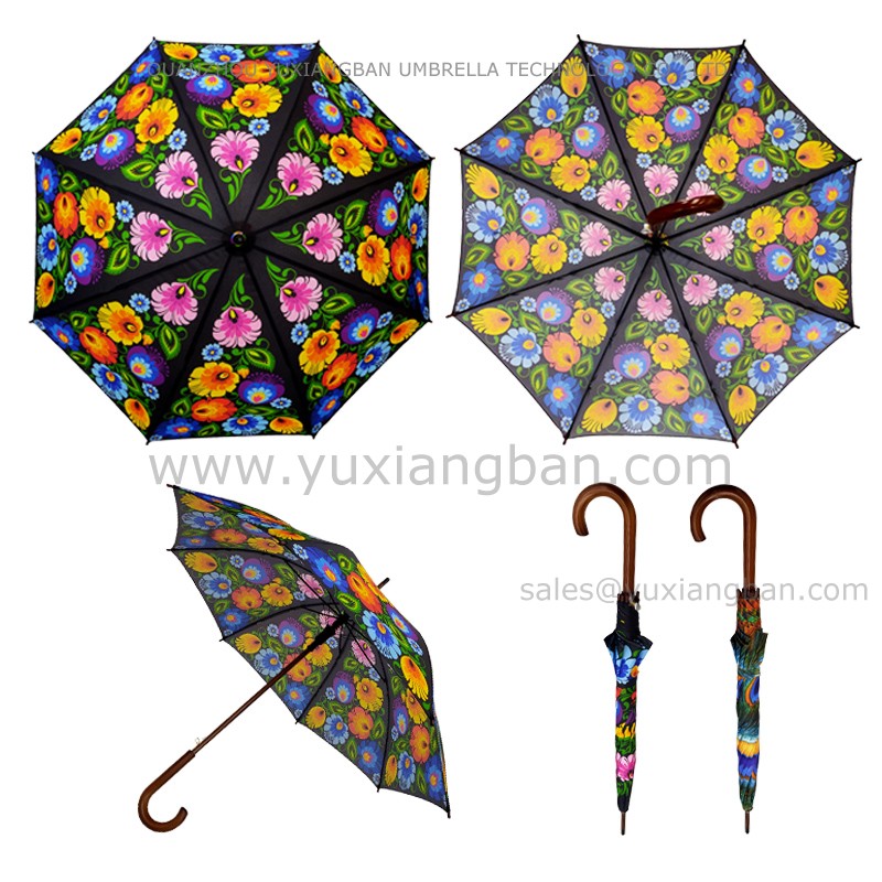 Auto wooden striaght umbrella