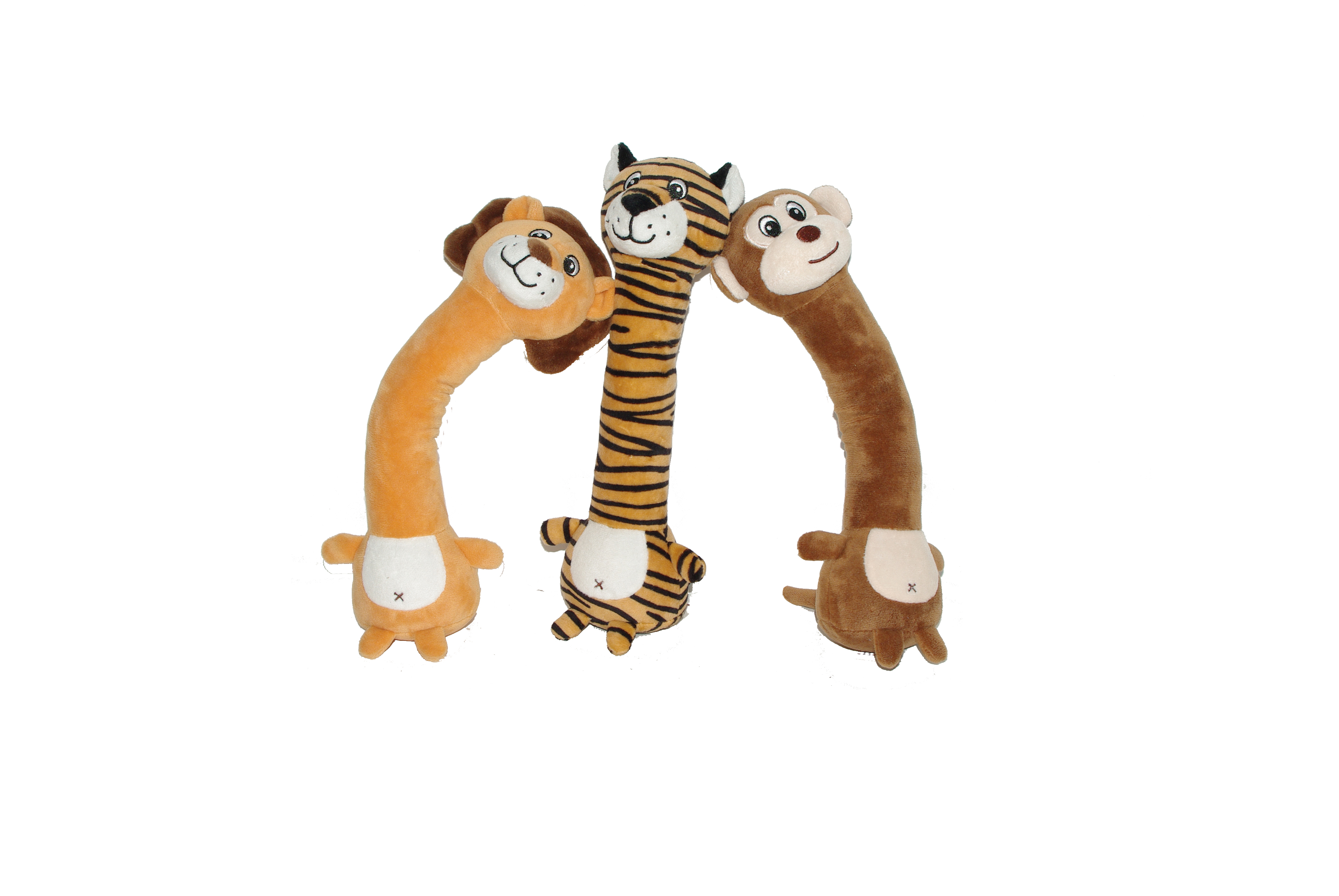 Woof Plush pet toy with Crunch plastic squeaker