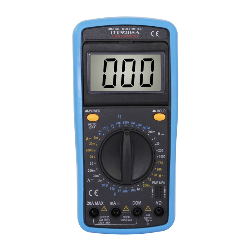 DT-9205A Handheld Digital Multimeter AC/DC Volt Amp Ohm Capacitance Hz Tester