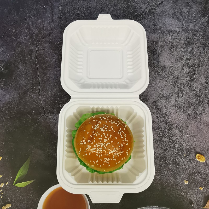Cornstarch biodegradable burger box