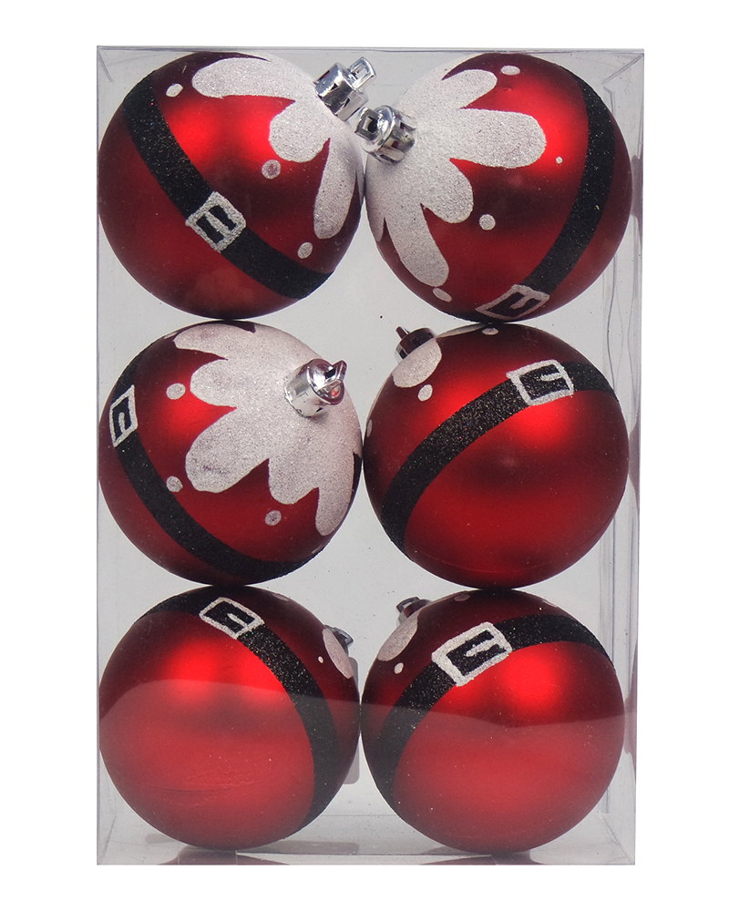 6CT Christmas Tree Ornaments 6CM Plastic Christmas Ball