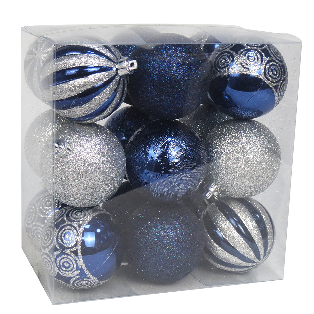 18CT Christmas Tree Ornaments 6CM Plastic Christmas Ball