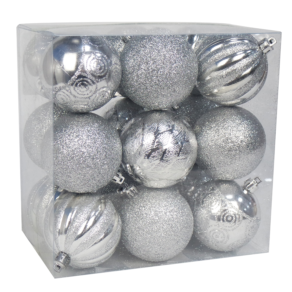 18CT Christmas Tree Ornaments 6CM Plastic Christmas Ball