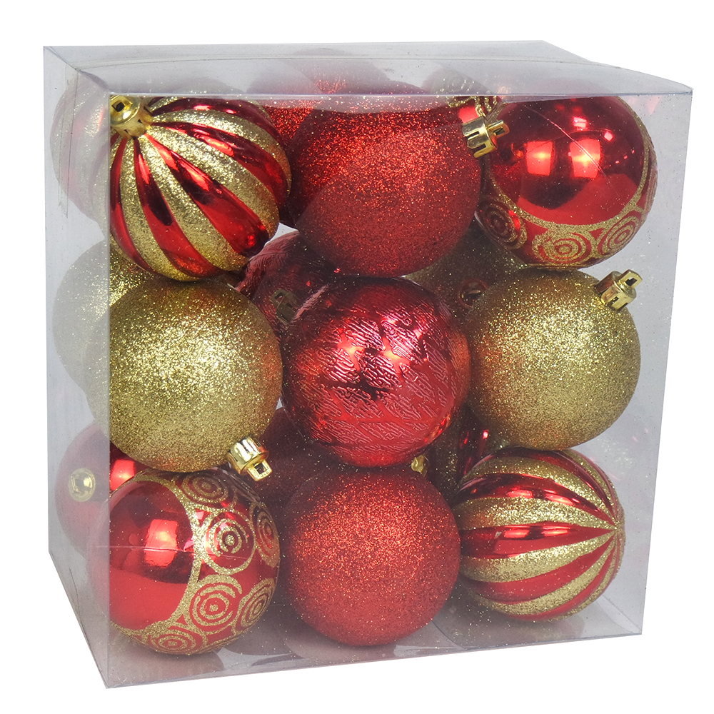 18CT Christmas Tree Ornaments 6CM Plastic Christmas Ball