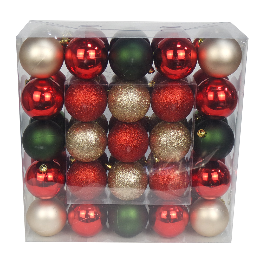 50CT Christmas Tree Ornaments 6CM Plastic Christmas Ball
