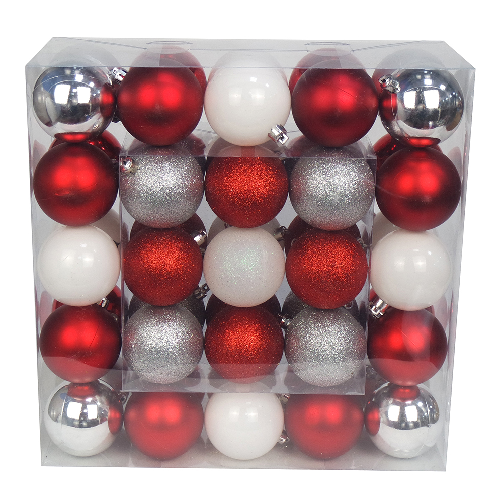 50CT Christmas Tree Ornaments 6CM Plastic Christmas Ball