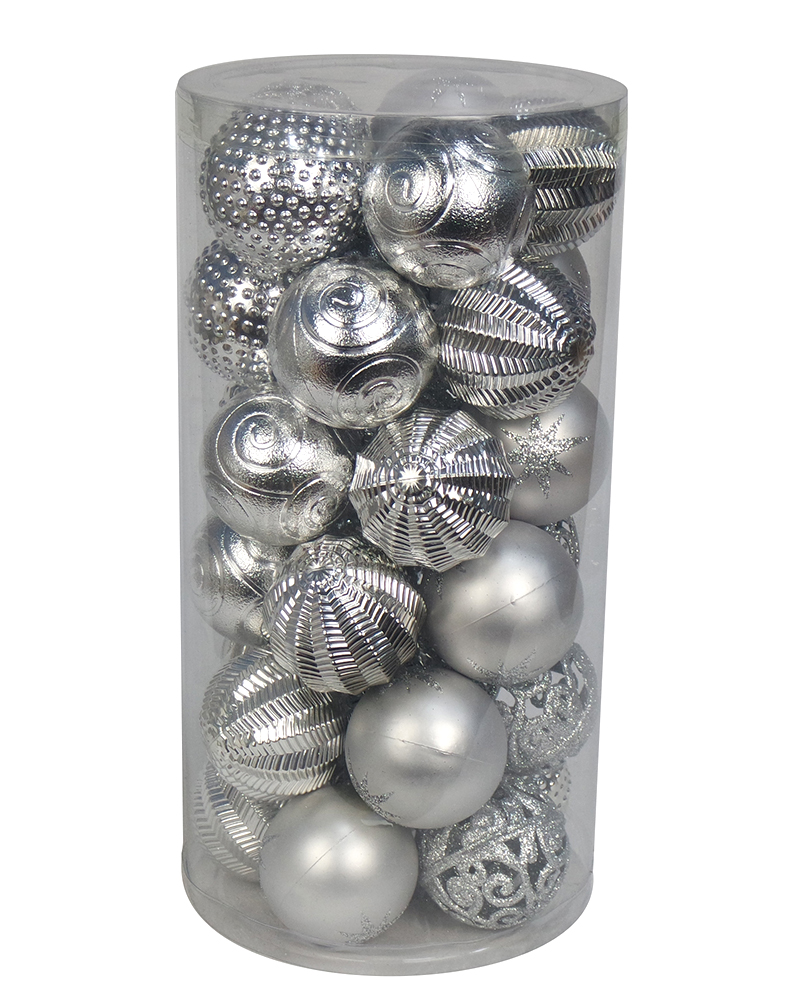 30CT Christmas Tree Ornaments 6CM Plastic Christmas Ball