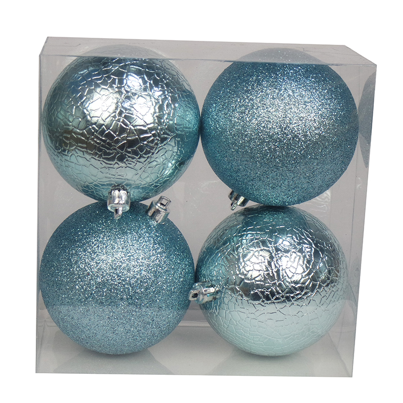4CT Christmas Tree Ornaments 8CM Plastic Christmas Ball