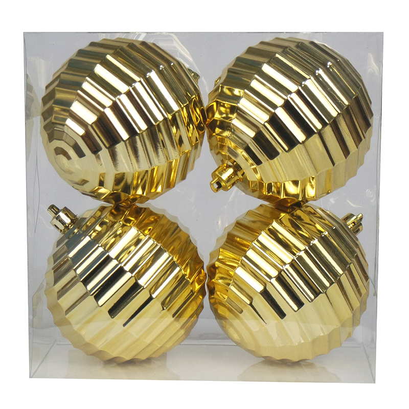 4CT Christmas Tree Ornaments 8CM Plastic Christmas Ball