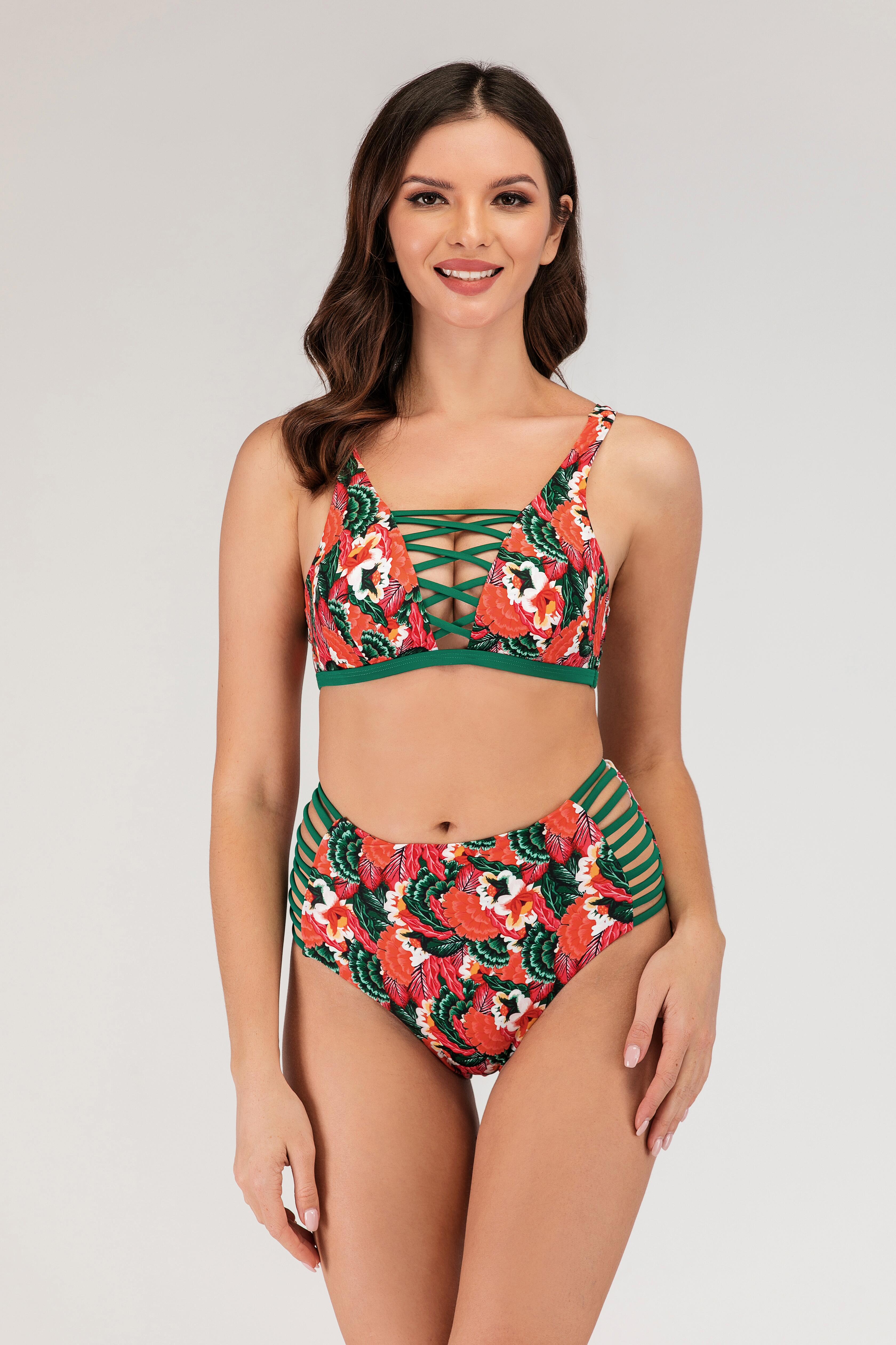 floral bandeau bikini