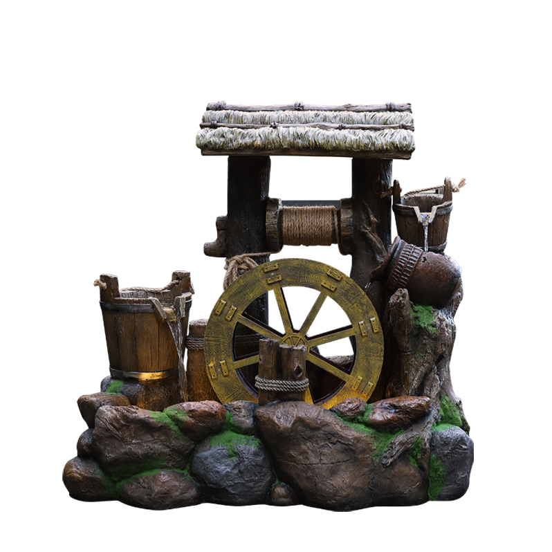 Polyresin outdoor tiers stone mountain fountain