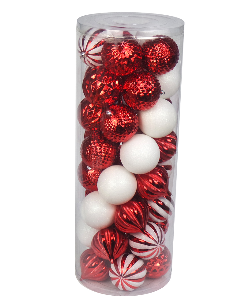 40CT Christmas Tree Ornaments 8CM Plastic Christmas Ball
