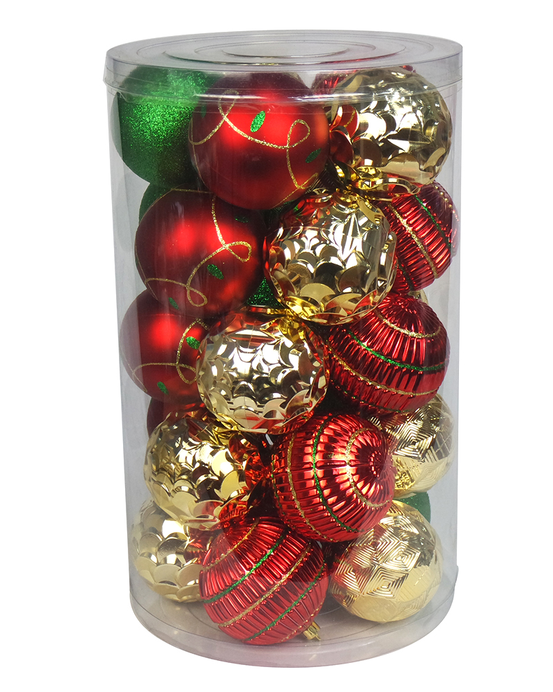 25CT Christmas Tree Ornaments 8CM Plastic Christmas Ball