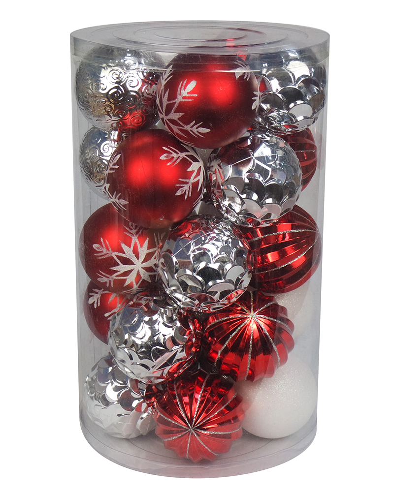 25CT Christmas Tree Ornaments 8CM Plastic Christmas Ball
