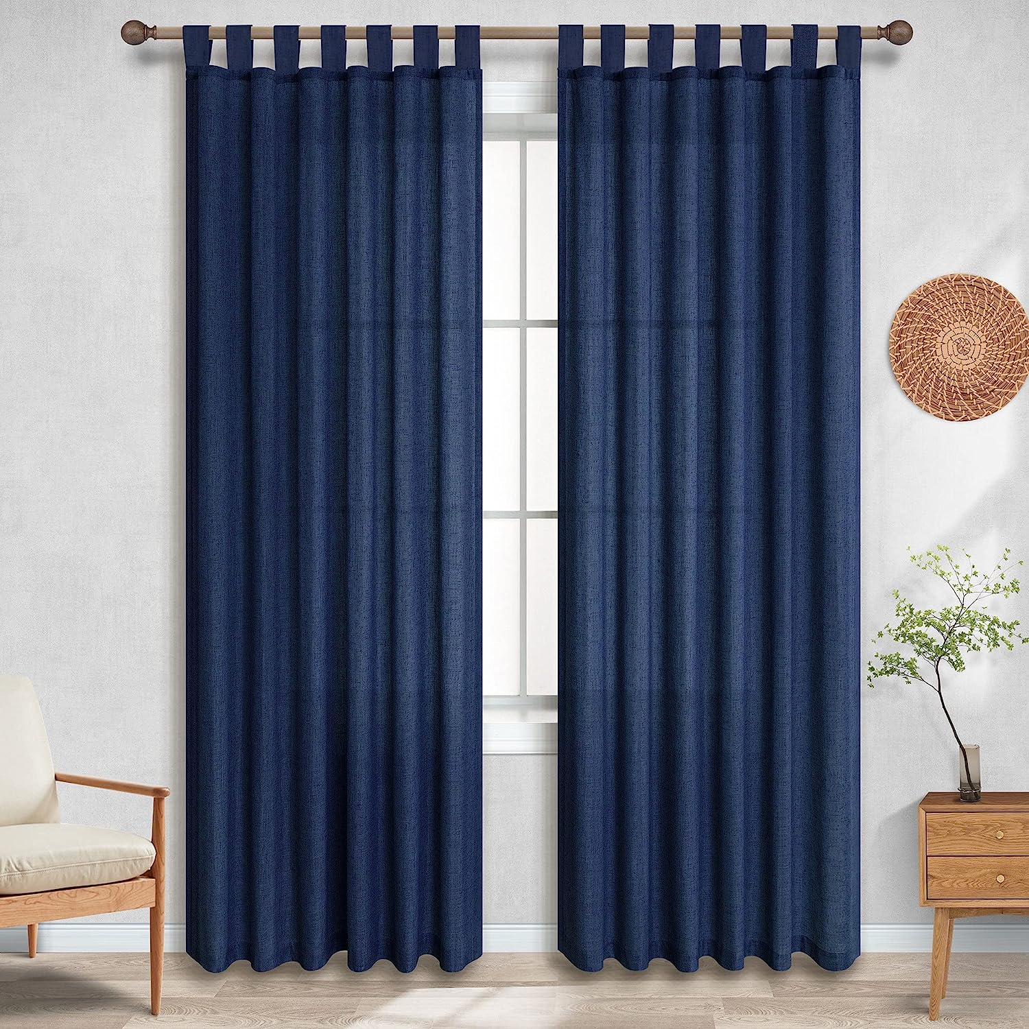Faux linen curtain with loops