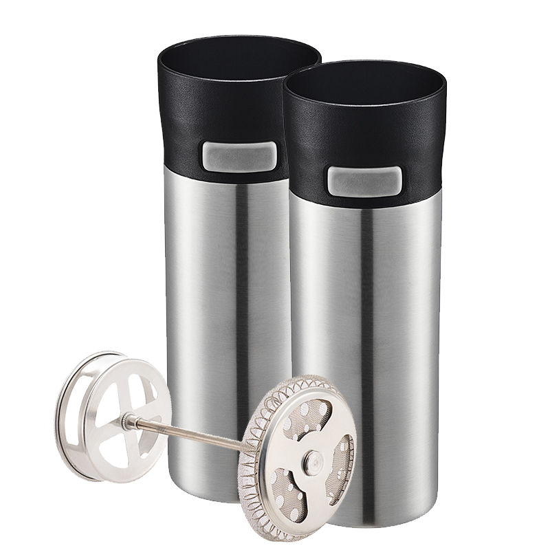 Staniless steel french press coffee mug