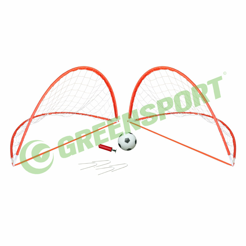 Green Sport Two Plastic Soccer Goal Set
