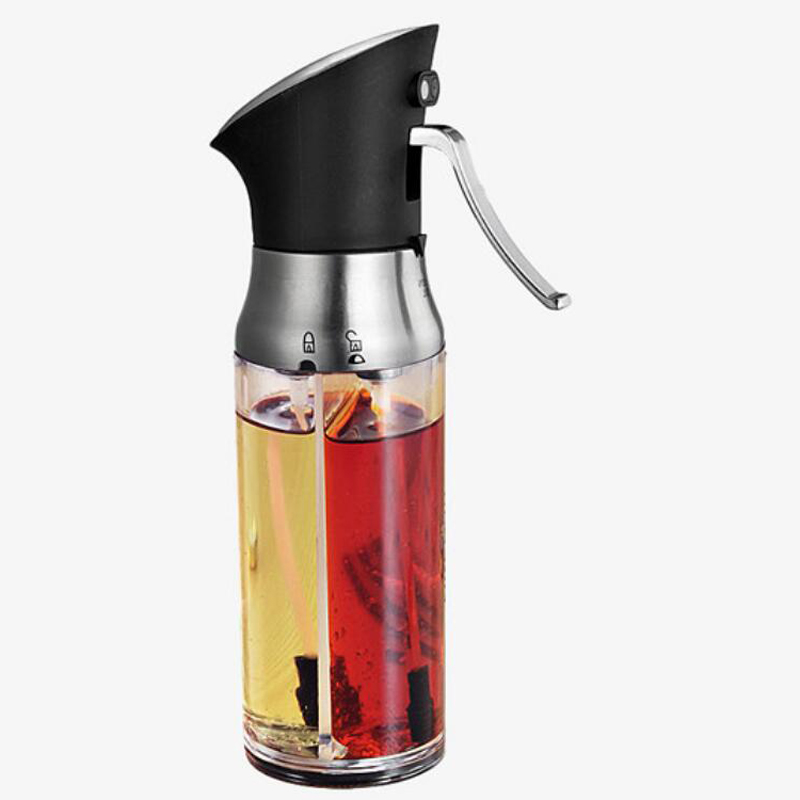 Food Grade Plastic 2 in 1 Cooking olive oil and Vinegar Spray Dispenser Bottle for Kitchen