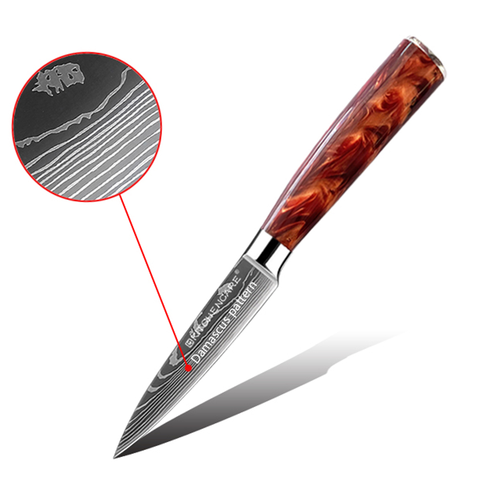 Hip-home stainless steel kitchen cooking knife red resin handle professional kitchen paring knives