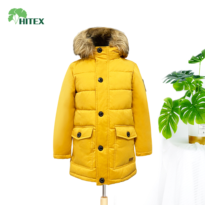 Hitex Boy's Woven Padded Long Jacket With Hood