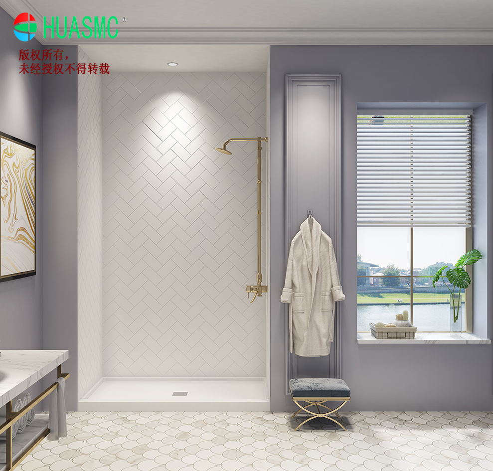SMC Wall Panel 36*96 Solid Surface Glasstone Shower Surrounds for Bathroom