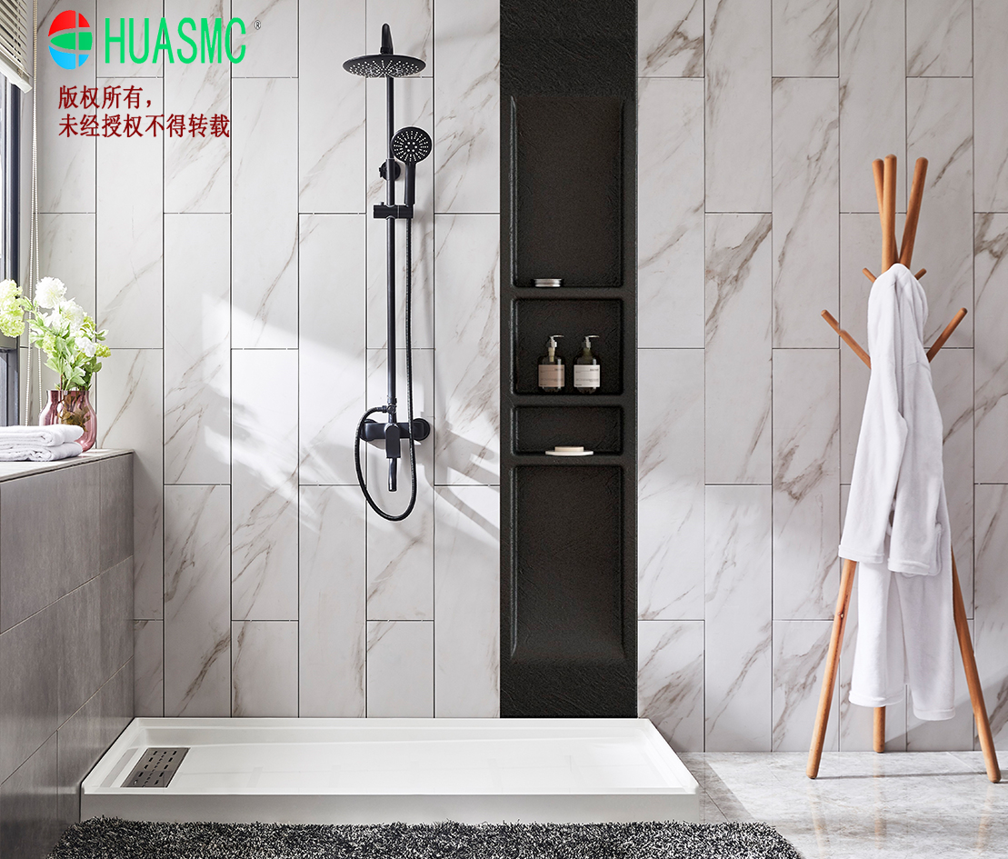 SMC bathroom shower niche matt finish long shower niche