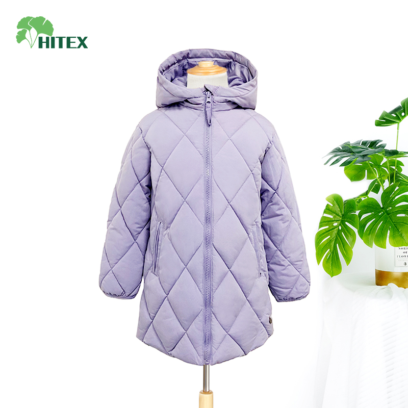 Hitex Girl's Diamond Quilted Puffer Long-Medium Puffer Jacket With Hood