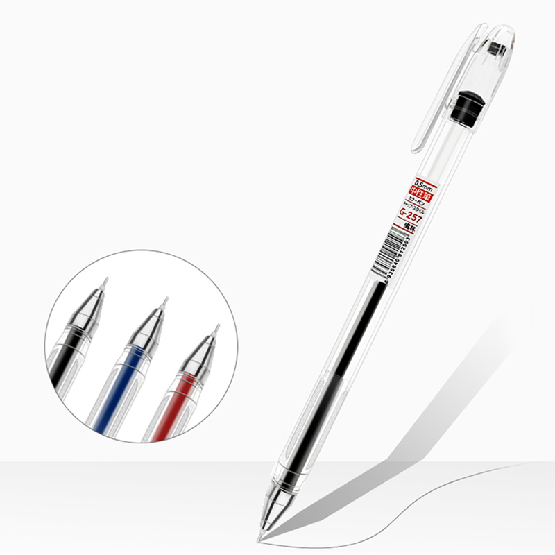 New Arrival Stationery Black Gel Ink Pen Office Plastic 0.5mm 0.38mm Tip Gel Pen with Custom Logo