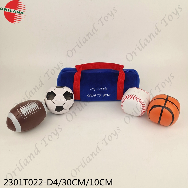 plush sports bag PU ball game set